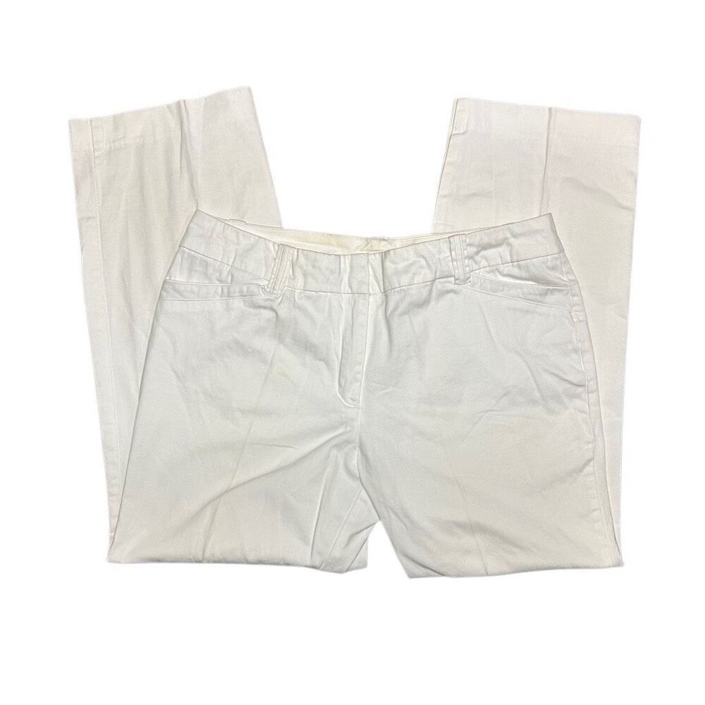 Cato White Trouser Slacks Dress Pants Size 14P Mid Rise Pockets